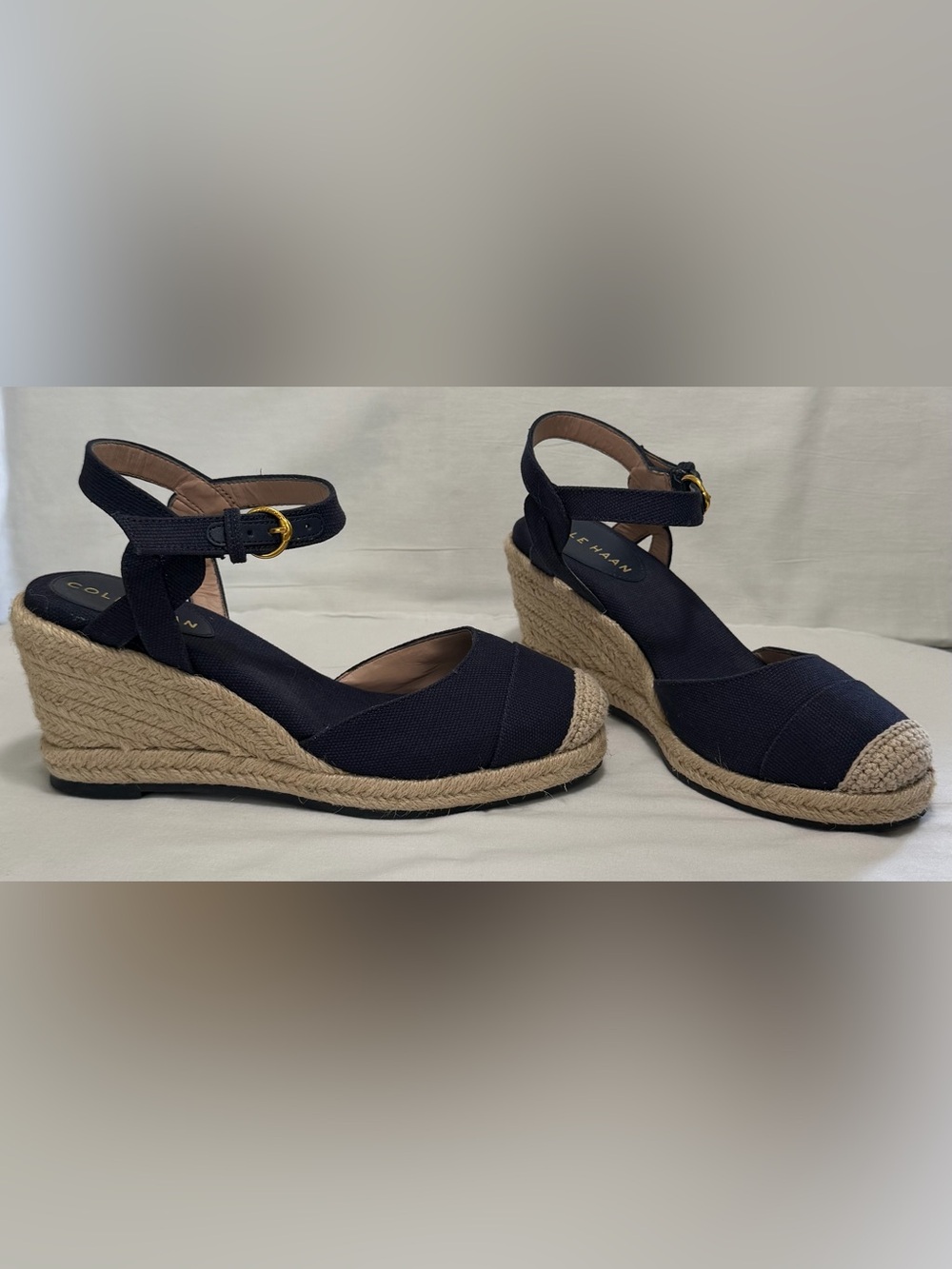 Cole Haan Navy Espadrille Wedge Sandals Size 6B | W2909 - Picture 2 of 8